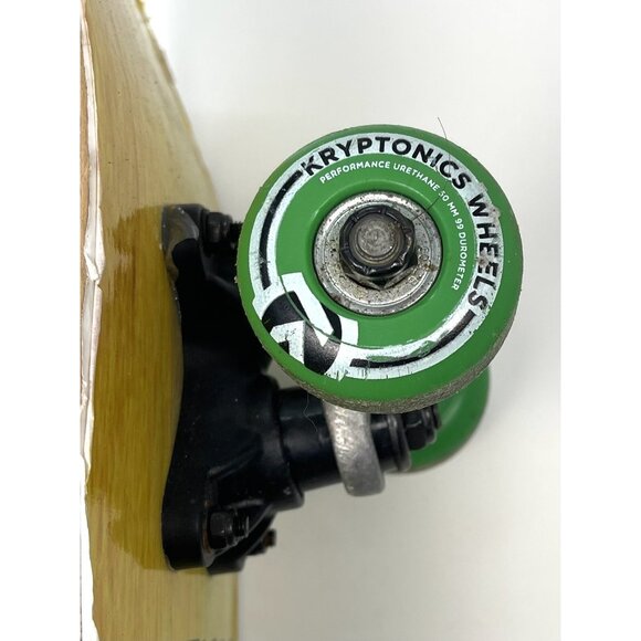 KRYPTONICS 22"x5.75" Locker Board SKATEBOARD Yellow Blue Skull 50mm Wheels - Picture 8 of 10